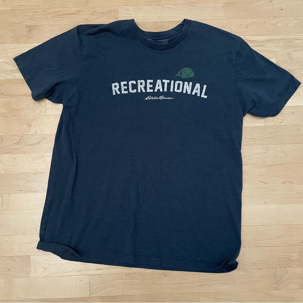 Eddie Bauer Recreational T-Shirt Navy Blue Large